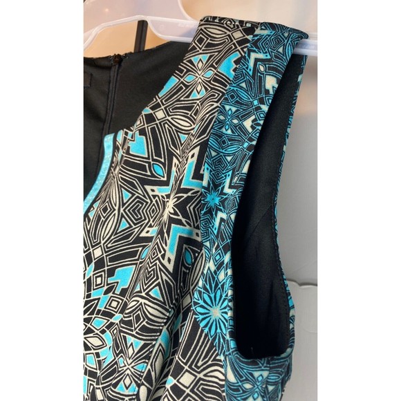 Adorne Women's Multicolor Polyester V-Neck Sleeveless Knee Length Dress Size 8 - Picture 6 of 16